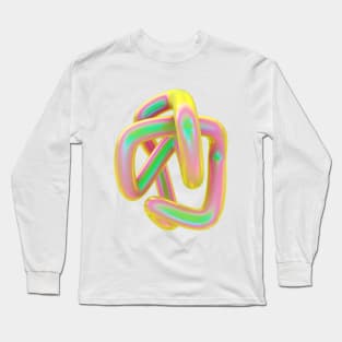 Pastel pink 3D holographic swerl Long Sleeve T-Shirt